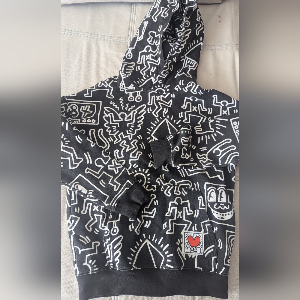 H&M Black and White Graphic Hoodie
